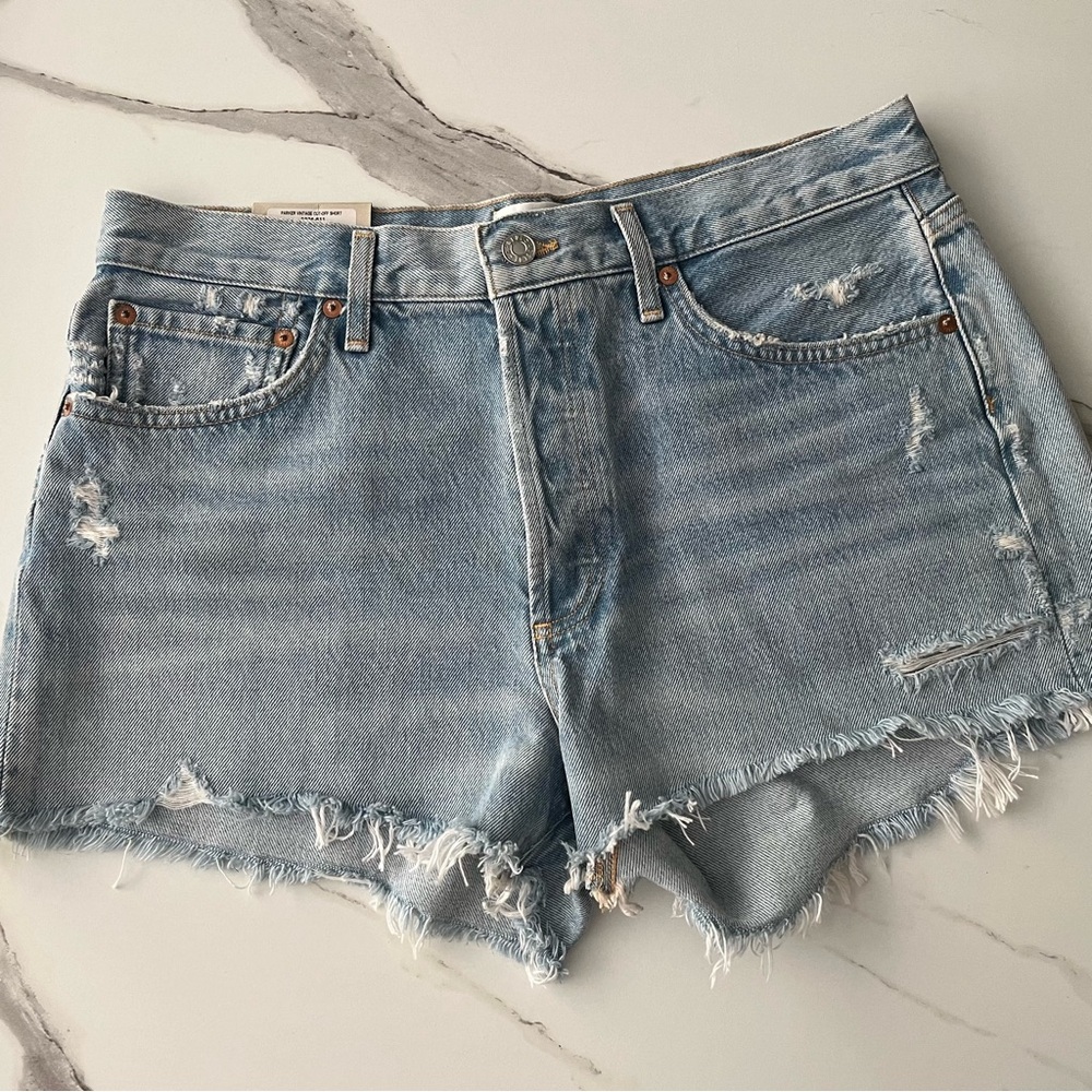 Agolde 29 Parker Vintage Swapmeet Distressed Jeans Shorts